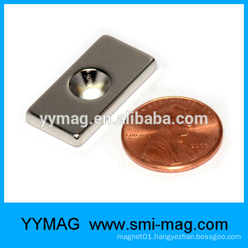 Thin neodymium magnet bar with one hole